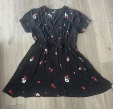 FREE PEOPLE Dream Girl Lace Up Strawberry Mini Dress Size 12