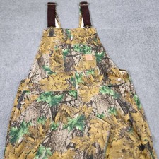 Camo Bib Overalls Men 40x32 Duck Canvas Double Knee Bear River Workwear Hunting