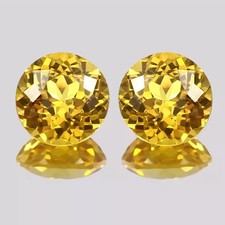 70 Ct Natural Ceylon Round Cut Yellow Sapphire Certified Loose Gemstone Pair