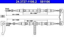 ATE Handbremsseil Seilzug Feststellbremse für SAAB 9-3 Cabriolet (YS3D) 900 II