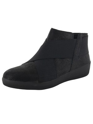 Fitflop Womens Superflex Pebbled Leather Bootie Shoes, Black, US 5
