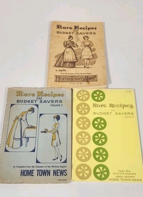 Vtg Wichita Eagle Home Town News Rare Recipes & Budget Savers 3 Cookbook Set KS 