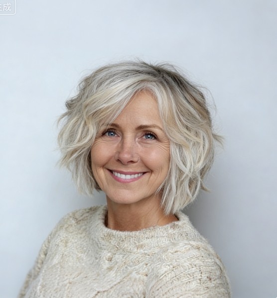 Ash Brown with White Blonde Bob Highlight 100% Human Hair Lace Front Wigs