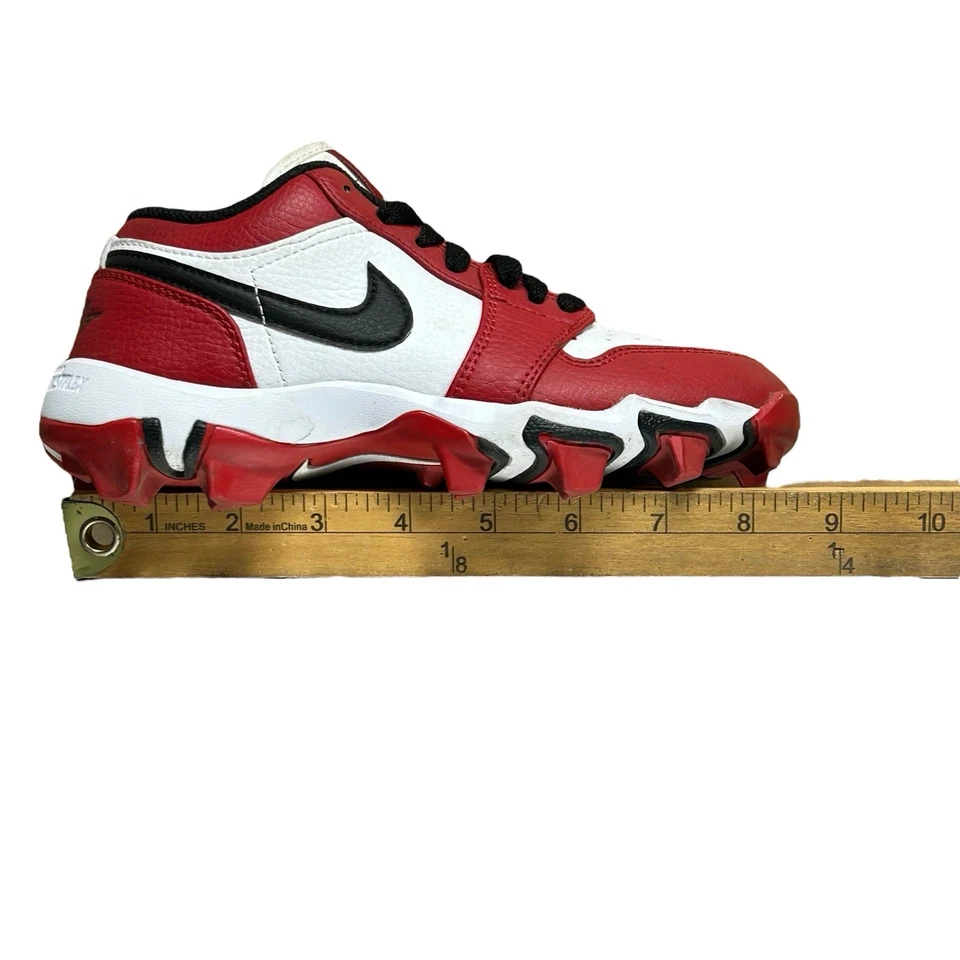 Nike Jordan 1 Low Youth Boys Size 2Y Baseball Cleats Chicago Style - Image 2 of 4