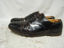 Mens British Army RAF Officers Brown Leather Parade Shoes Toe Cap Size 10 44 AH