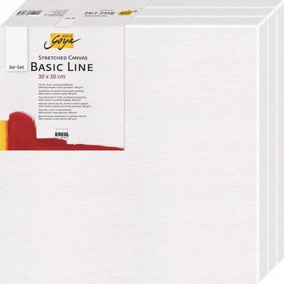 KREUL SOLO GOYA Stretched Canvas Basic Line, Keilrahmen 3er Set, 30 x 30 cm