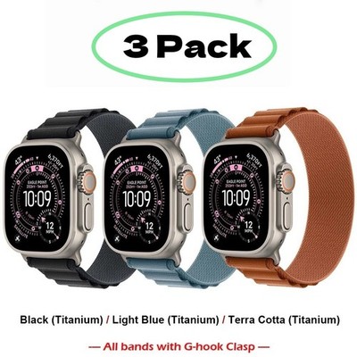 3 PACK Alpine Loop Sport Band for Apple Watch 11 10 9 8 44/45/46/49mm Ultra 3 2