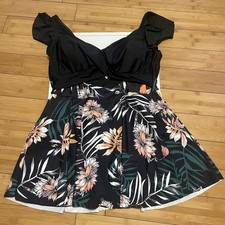B2PRITY 3XL Striped Swim Dress - Tummy Control One Piece Swimsuit