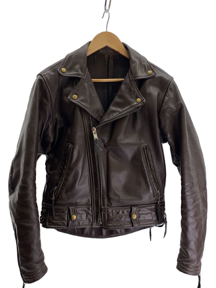 Langlitz Leathers White Tag/No Stamp/Cc Zip/60S/Double Riders Jacket/Leather/Brw