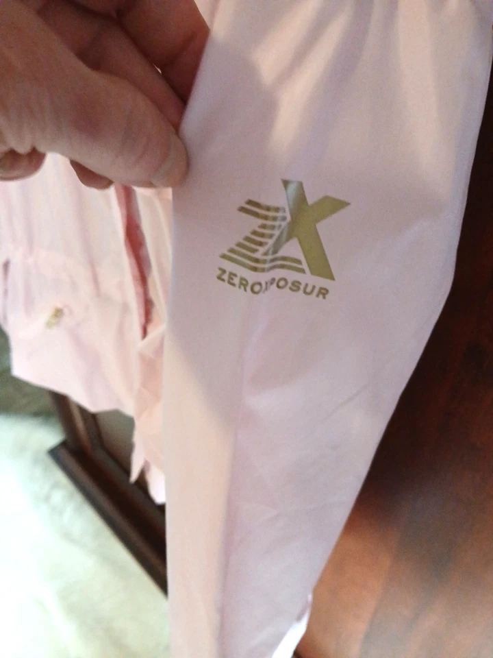 Zeroxposur Women's S Full Zip Hooded Windbreaker Pockets Logo Baby Pink - Image 3 of 4