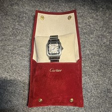 Cartier Santos Quartz Square White Roman Dial w/ Pouch & Booklet