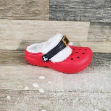 Crocs Classic Lined Santa Kids Sandals Clog 10 C10 Red Round Toe Clogs NWOB
