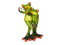 Formano Lustige FröSche Figur Froschpaar Selfie Poly 16 Cm