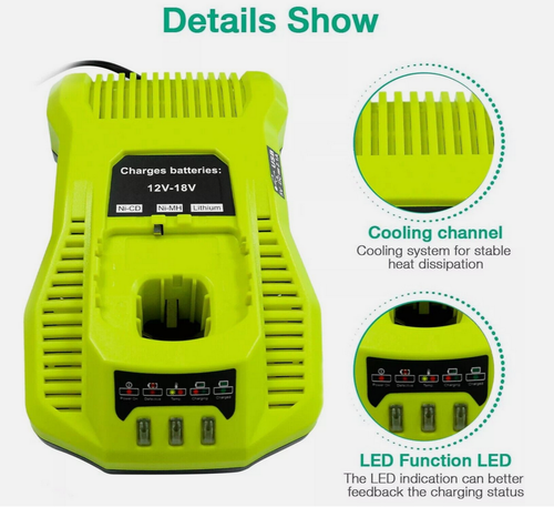 Charger For RYOBI P117 18Volt Lithium-Ion Battery High Capacity P108 P107 P106 - Picture 5 of 14
