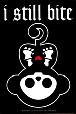 Sticker - Skelanimals Upside-Down Skeleton Monkey "I Still Bite" Decal New 15865