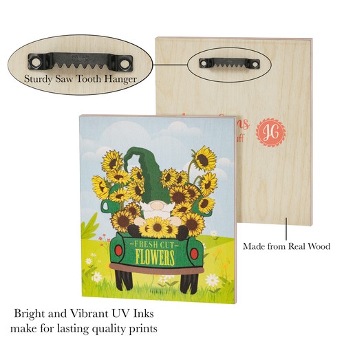 JennyGems Spring Decorations, Sunflower Gnome Sign, Spring Wall Decor - 第 8/9 張圖片