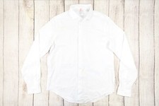 CALVIN KLEIN CK TEXTURED WHITE XL STEEL SLIM STRETCH BUTTON FRONT SHIRT DEFECT