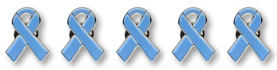 5 Prostate Cancer Awareness Enamel Ribbon Pins With Clutch Clasp - Made To Last