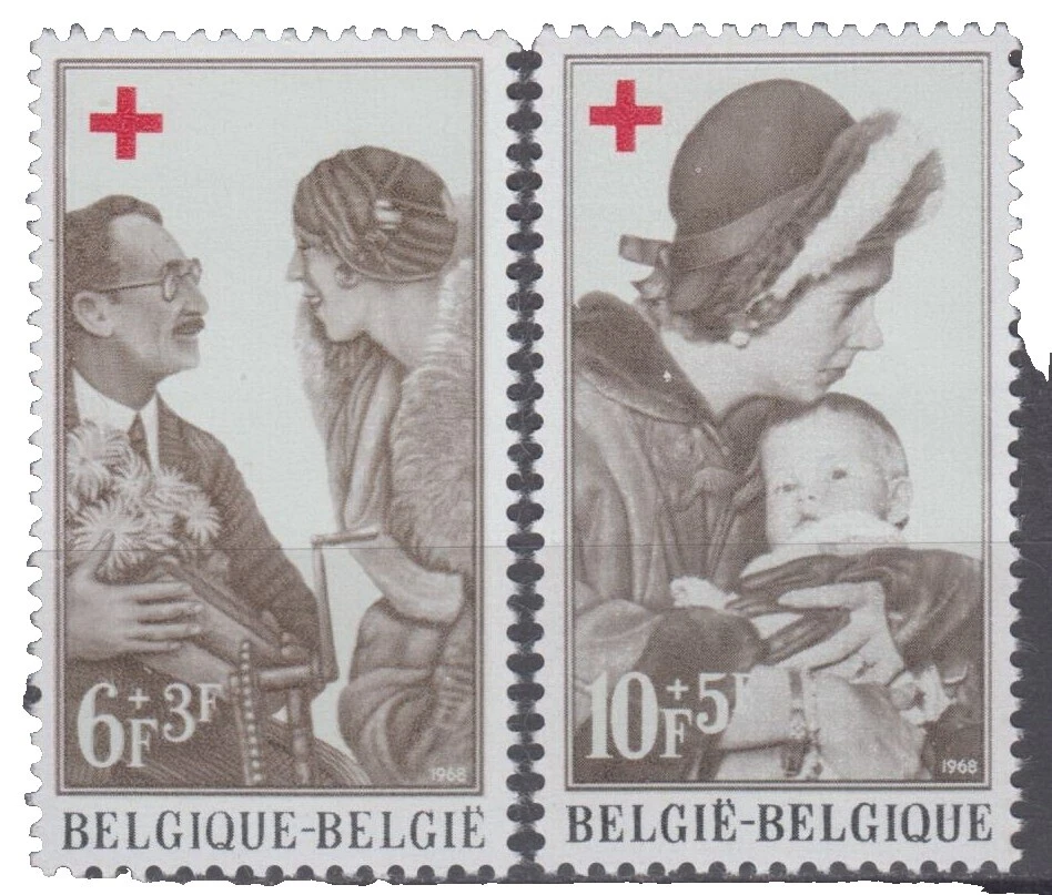 Multi-color de la Cruz Roja Sellos de Bélgica y Colonias