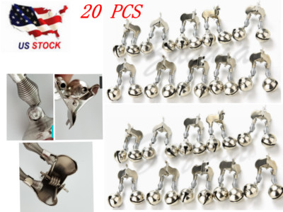 20 PCs Fishing Jigle Double Bells Alert w/ Clamp Clips Bait Bited Loud Alarm USA