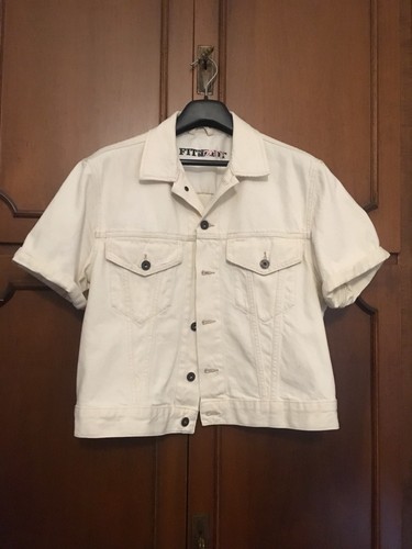 Giubbotto bianco in jeans donna manica corta Pepe Jeans - Taglia L | eBay