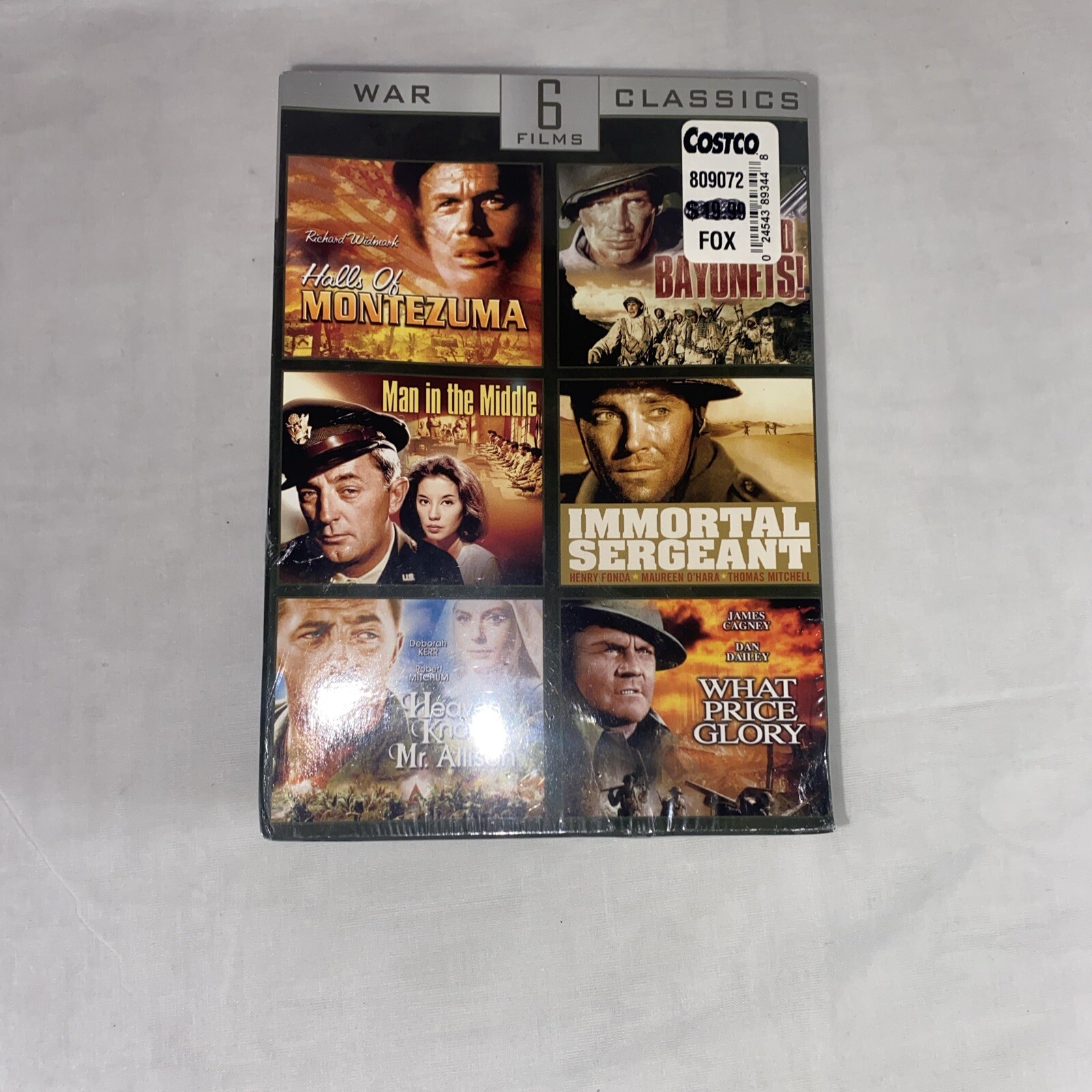 War Classics 6 Films DVD Box Set Halls Of Montezuma Immortal Sergeant Man Middle