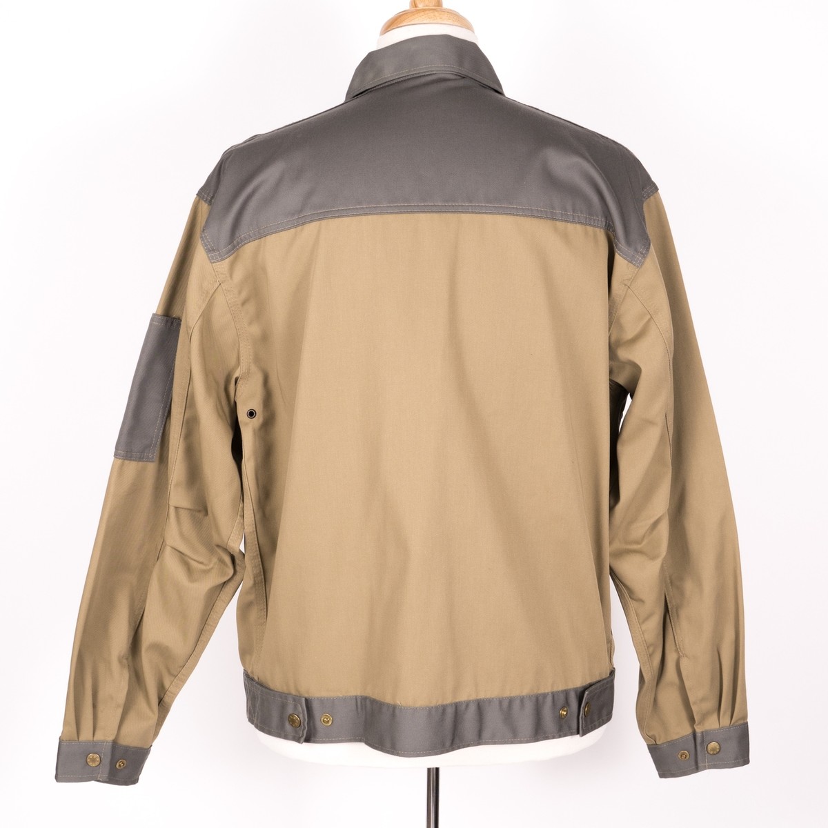 Kansas Luxe Poly/Cotton Blend Khaki Zip Snap Button Work