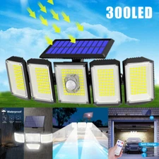 Solar Security Lights Outdoor 5 head LED Motion Sensor Waterproof 7000K 3000LM