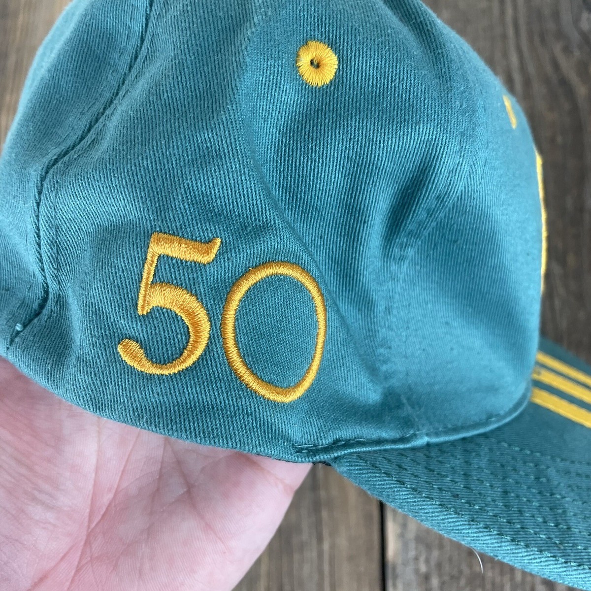 ADIDAS Varsity 5 Panel Strapback Hat - TEAL GREEN - ONE SIZE