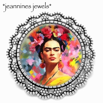 Frida Kahlo BROOCH Mexican Artist Gift ART PRINT Silver Pin Art Teacher Gift