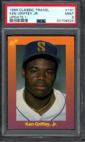 KEN GRIFFEY JR. ROOKIE CARD 1989 Classic Travel Orange #131 PSA 9 MINT Mariners