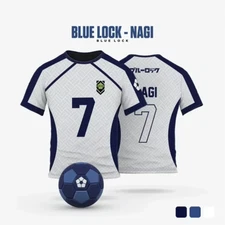 Blue Lock Anime Nagi Soccer Jersey T-shirt Women's Round Neck Sports Chidren