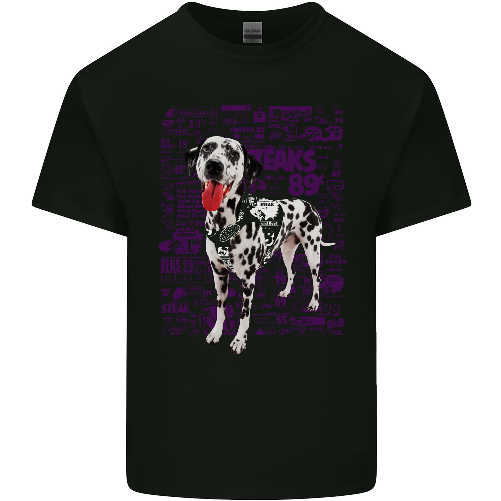 Random Dalmatian Design Dog Mens Cotton T-Shirt Tee Top