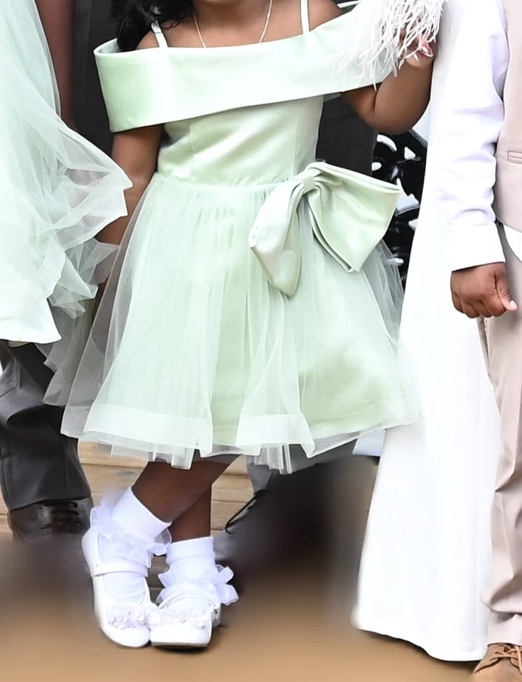 Girls Size 3T Dress Kids Party Wedding Birthday Mint Green Color - Image 3 of 4