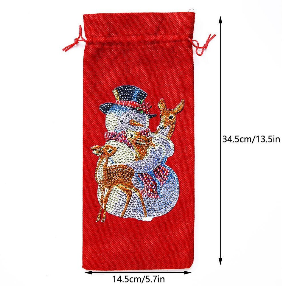 Christmas Decoration Handmade Wine Bottle Gift Bags With A Drawstring