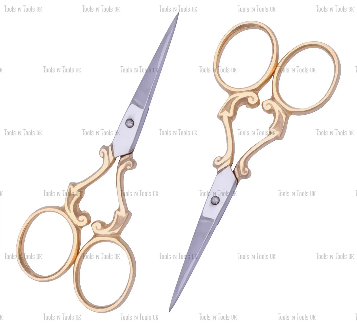 4 Multi Purpose Eye brow Fancy Small Embroidery Sewing Scissors Gold Plated