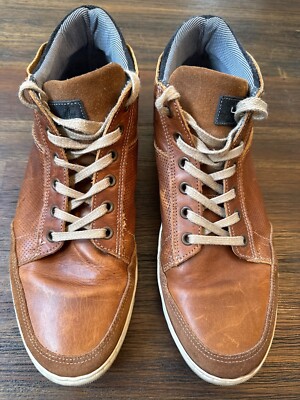 Bull Boxer Mens Sz.9 Shoes Laytone Leather Mid Top Lace Up Chukka Brown Portugal