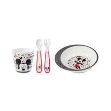 NUK Mickey Mouse Infant Tableware Set 4pc BPA-Free Bowl Spoon Fork Cup Disney