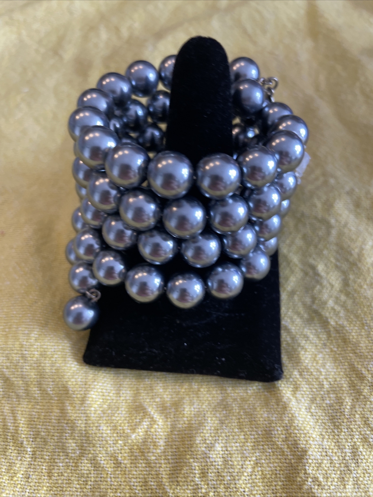 Vintage KJL Kenneth Jay Lane Faux Silver Coil Bea… - image 3