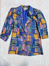 Vintage Rebecca Stessens Women's Funky Multicolored Blazer Size 6