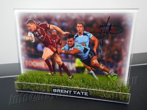 ✺Signed & Framed✺ BRENT TATE Photo PROOF COA Cowboys NRL 2023 Jersey - Picture 1 of 4