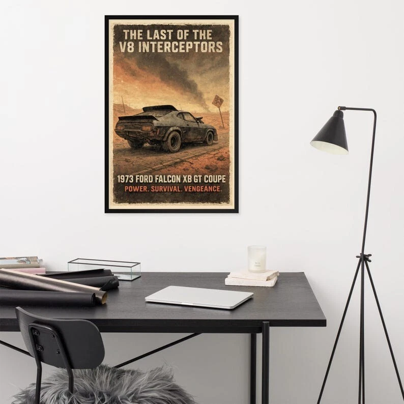1973 Ford Falcon Interceptor Poster – Mad Max Muscle Car Wall Art - Image 2 of 4