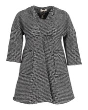 Ba&sh Textured Short Coat In Black And White Cotton Intxs