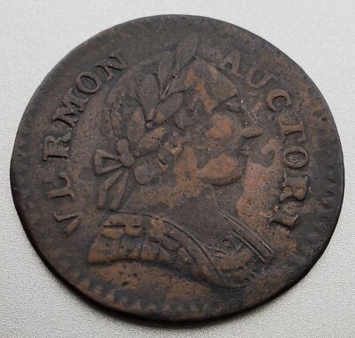 1787 Vermont Britannia Copper 1/2p Colonial Rare Coin Vf / Xf
