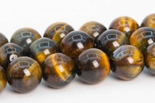 Natural Yellow Blue Tiger Eye Beads Grade AA Round Loose Beads 4/6/8/10MM
