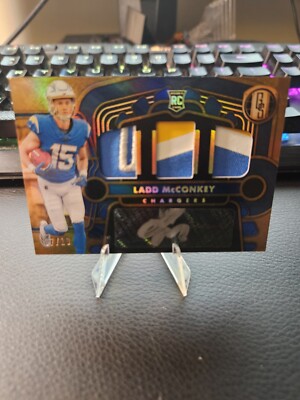 2024 Gold Standard Ladd Mcconkey Triple 3 Color Patch Rookie Auto /10 #10
