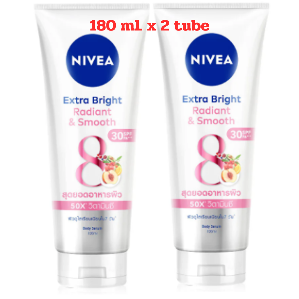 Nivea Extra Bright Radiant Smooth SPF30 PA+++ 180ml Twin Pack