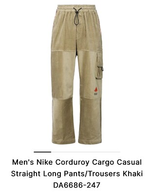 Nike Kyrie Irving Corduroy Cargo Pants Joggers Khaki Men's Size