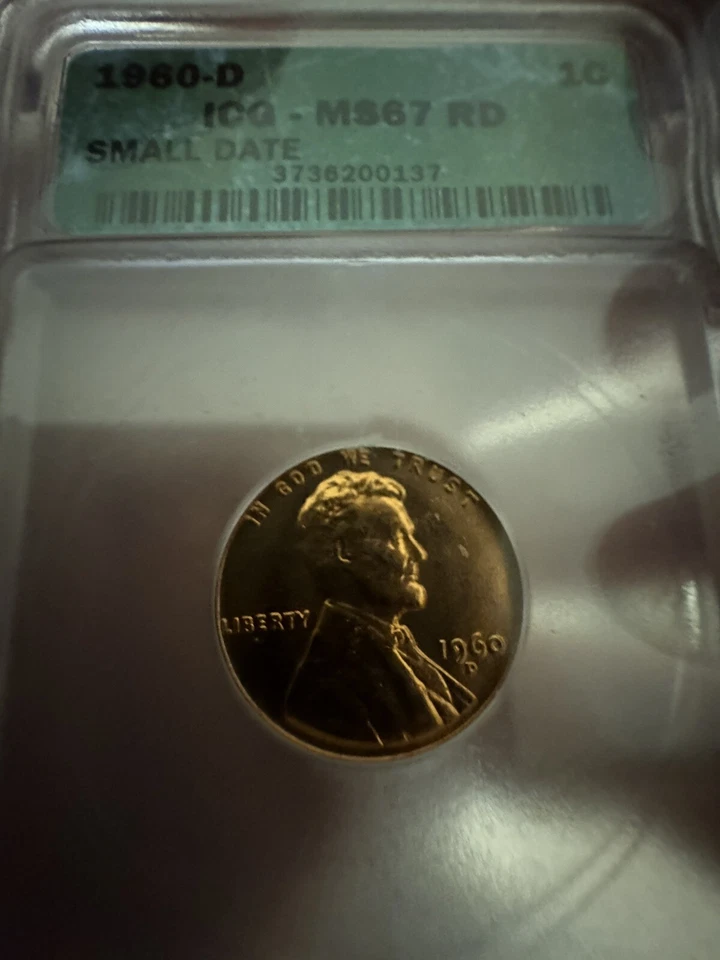 1960-D 1c small date ICG MS67 RD *RARE* - Image 3 of 4