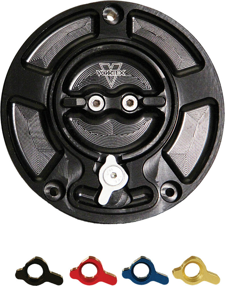 Vortex V3 Anodized Black Gas Cap Kawasaki ZX600 ZX636 ZX-10R